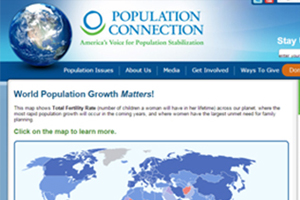 Population Connection Homepage Screenshot